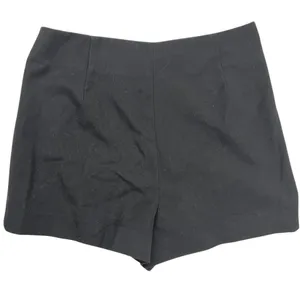 Zara Black High-Waisted Twill Snap Metal Buttons Stretch Casual Travel Shorts XS thumbnail 2