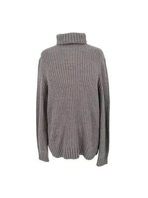 Bershka Chunky Turtleneck Sweater Cozycore Minimalist Gray Size Medium thumbnail 2