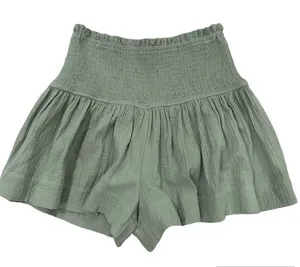 Entro Cotton Smocked Shorts Size Medium 100% Cotton Pistachio thumbnail 1