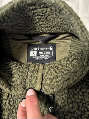 Carhartt Relaxed Fit Fleece Pullover Jacket Green Small thumbnail 3