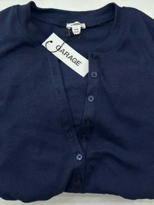 Garage Navy Blue Button Up Long Sleeve (Ready To ship) thumbnail 2
