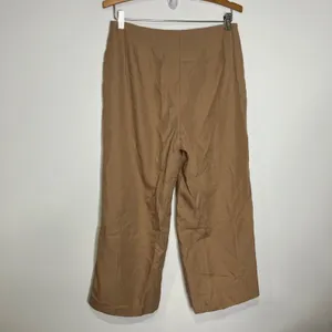 Express cropped wide leg high rise pants lightweight‎ tan womens size 8 business thumbnail 4