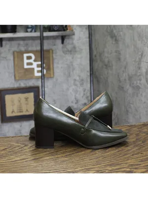 NWT Journee Collection Womens Crawford Block Heel Loafer Pumps Olive Green 7M thumbnail 11