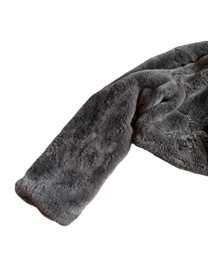Song of Style Faux Fur Coat Brown Cropped Length Jacket Vegan Size Small Women's thumbnail 10