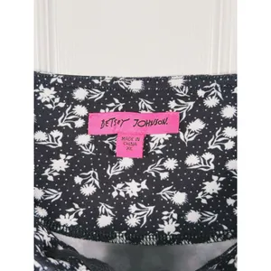 Betsey Johnson Y2K Floral Corset Milkmaid Midi Dress Size XL Black Coquette thumbnail 4