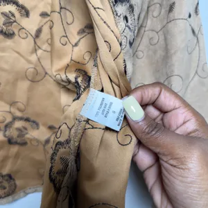 VTG Y2K Women Western Jacket S Tan Faux Suede Embroidered Frog Closure Floral thumbnail 8
