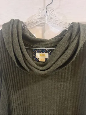 Maeve Olive Ribbed Cowl Neck Sweater thumbnail 3