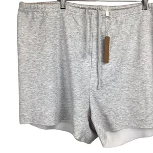 Skims‎ NWT Size 3X Cotton Fleece Shorts Light Heather Gray Drawstring Lounge thumbnail 4