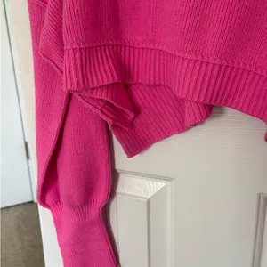 Free People Vibrant Pink Crew Neck Sweater thumbnail 5