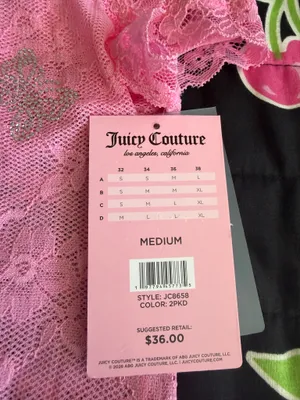 NWT Juicy Couture Pink Lace Rhinestone Cami and Short Set thumbnail 5