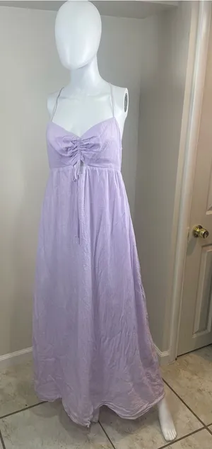 Bar III Pastel Lavender Smocked Maxi Dress thumbnail 1
