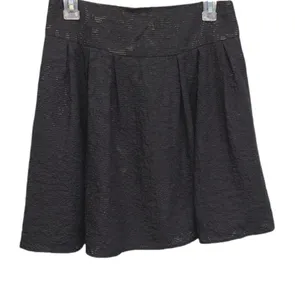 Nanette Lepore Black Jacquard Pleated Mini Skirt Back Zipper‎ Size 8 thumbnail 3