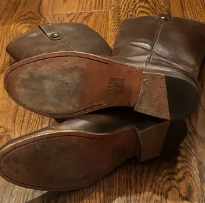 FRYE Brown Leather Mid Calf Campus Low Heel Smooth Shaft Western Boots Sz 9 thumbnail 10