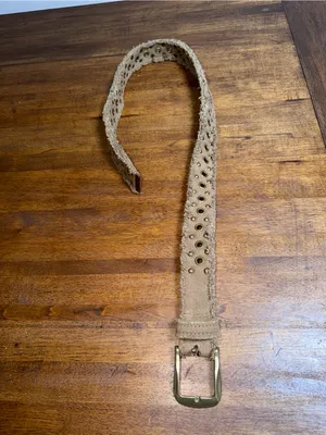 Free People Roads Untraveled Canvas Frayed Embellished‎ Studded Grommet Belt thumbnail 3