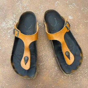Birkenstock big buckle with tan yellow leather EU 39 US 8/8.5 thumbnail 1