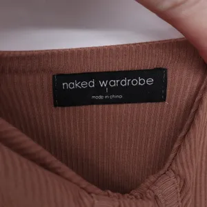 Naked Wardrobe Mauve Brown Ribbed Bustier Midi Bodycon Dress NW-D2420 Size L thumbnail 4