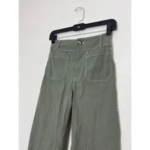 Anthropologie Maeve Colette Crop Pants Maeve Contrast Stitch Moss Olive Green 24 thumbnail 8