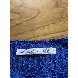 Lulu B Women Size Large Blue‎ Knit Sweater Polyester Classic City Office Winter thumbnail 3
