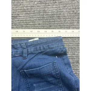 Womens XL 32x24 Wide Leg Cropped Jeans High Rise Patch Pocket Medium Blue Denim thumbnail 5