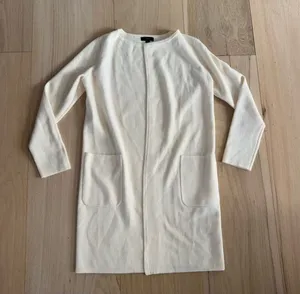 J. Crew Cream Long Cardigan Sweater Size XXS thumbnail 1