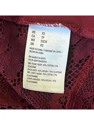 American Eagle Y2K burgundy lace strappy back crop top size XS 💗 thumbnail 5
