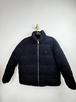 Levi's Unisex 100% Cotton Black Quilted Corduroy Puffer Zip-Up Jacket Size XL thumbnail 2