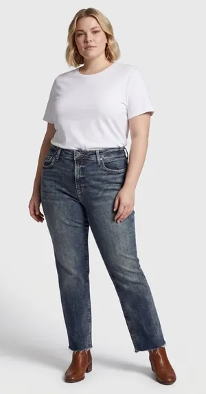 KUT‎ From The Kloth Reese Fab Ab Ankle Straight Jeans Size 8 Raw Hem Stretch thumbnail 1