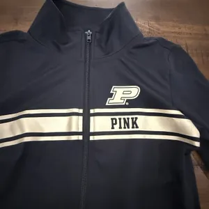 Victoria's‎ Secret PINK 5th & Ocean Purdue Boilermakers Metallic 3/4 zip XS top thumbnail 2