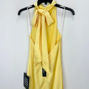 Lulus Exceptional Status Yellow Halter Backless Slip Midi Dress Small NWT thumbnail 10