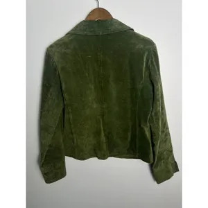 VTG Live A Little Green Suede Leather Jacket Wm MD Boho Y2K 90 Punk Gilmore Girl thumbnail 10