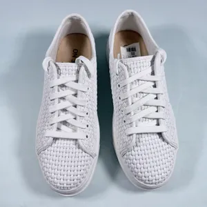 On‎ 34th Size-6M Women's Lusille Woven Lace-up Sneakers, White thumbnail 5