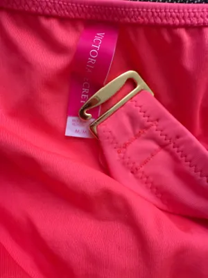 Victorias Secret Getaway Halter 36C bottom M . Coral bikini set thumbnail 12