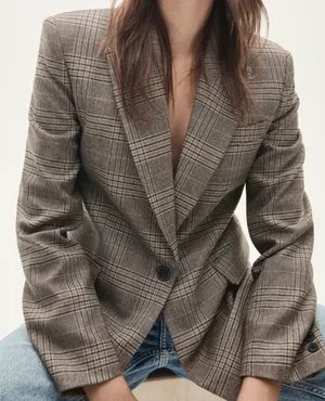 Mango Plaid Blazer thumbnail 3