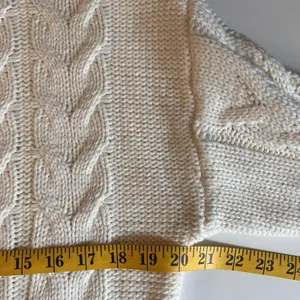 Marc New York Andrew Marc Sweater Womens Small Cream Cable Knit Mock Neck Chic thumbnail 9