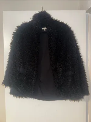 Love Fire Black Faux Fur Teddy Jacket for Women thumbnail 3