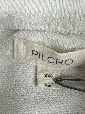 Pilcro Anthropologie Def Leppard Hysteria 1987 Varsity Sweatshirt XXS Cream thumbnail 5