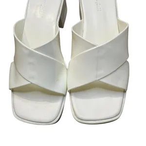 Jeffrey Campbell Shoes Womens Size‎ 10 White Block Heel Slide Sandals Mules thumbnail 2
