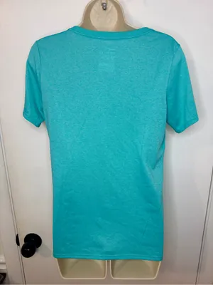 Nike Shirt Womens L Blue Dri Fit Short Sleeve Athletic Fit V-neck Tee thumbnail 6