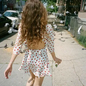 💕REALISATION PAR💕 Goldie Cherry Dress ~ Red Polka Dot Print XS 100% Silk thumbnail 5