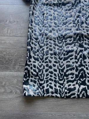 J.O.A. Black & White Sequin Animal-Print Leopard Dress Womens Sz Medium thumbnail 3