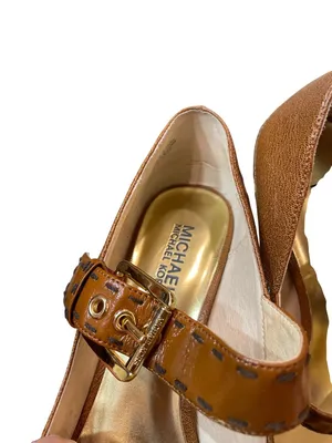 Michael Kors wms brown leather pebbled stilleto 5" heels shoes sz 8M SKU 10-404 thumbnail 14