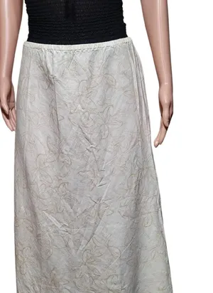 Pulp elastic waist white flower print linen pull-on skirt M thumbnail 2