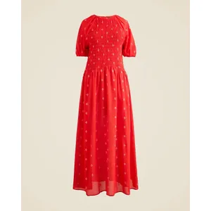 J.Crew Meadow Dress Small Red Smocked‎ Floral Midi Sundress Cottagecore Prairie thumbnail 2