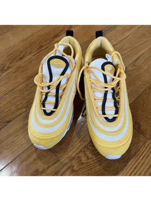 Size US 8 Wmns Nike Air Max 97 Topaz Gold White Taxi Sneakers Trainers 921733 thumbnail 7