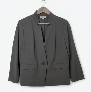 Nordstrom Collection Classic One‑Button Blazer · Wool Blend · Size 14 · Brown thumbnail 1