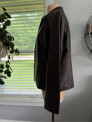 Croft & Barrow Lambskin Leather Zip Up Jacket Size Small thumbnail 4
