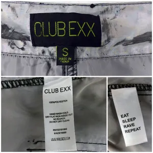 Club Exx Dolls Kill Convertible Cargo Pants S DIY Hand Painted Goth Cyber Rave thumbnail 11