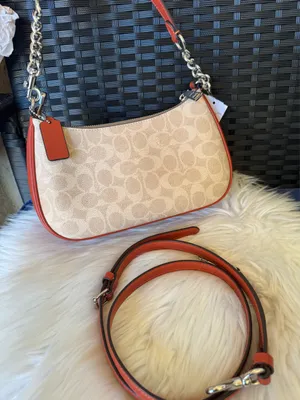 NWT COACH CV933 Teri Shoulder Bag In Signature Canvas & Leather crossbody thumbnail 8