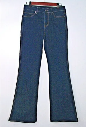 Just USA Womens Blue Dark Wash Pockets Stretch Denim Flared Jeans Size 7 PS213 thumbnail 1