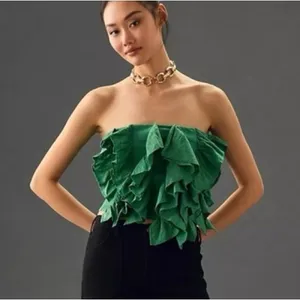 ANTHRO Ruffled‎ Strapless Top thumbnail 1